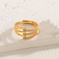 Elegant Luxurious Solid Color Copper Plating Inlay Zircon 14k Gold Plated Rings sku image 6
