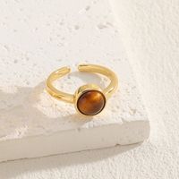Elegant Luxurious Solid Color Copper Plating Inlay Zircon 14k Gold Plated Rings sku image 1