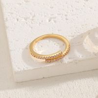 Elegant Luxurious Solid Color Copper Plating Inlay Zircon 14k Gold Plated Rings sku image 3