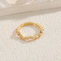 Elegant Luxurious Solid Color Copper Plating Inlay Zircon 14k Gold Plated Rings sku image 4