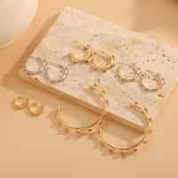 1 Pair Elegant Solid Color Plating Inlay Copper Zircon 14k Gold Plated Ear Studs main image 1
