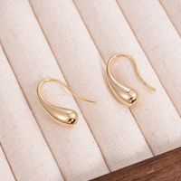 1 Pair Basic Water Droplets Plating Copper White Gold Plated Ear Hook main image 3