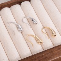 1 Pair Basic Water Droplets Plating Copper White Gold Plated Ear Hook main image 2