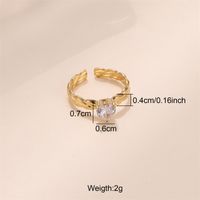 Glam Luxurious Stainless Steel Plating Inlay Zircon 18k Gold Plated Open Rings sku image 5