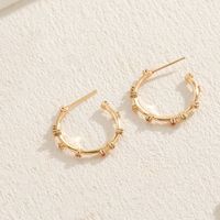 1 Pair Elegant Solid Color Plating Inlay Copper Zircon 14k Gold Plated Ear Studs sku image 3