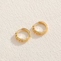 1 Pair Elegant Solid Color Plating Inlay Copper Zircon 14k Gold Plated Ear Studs sku image 1