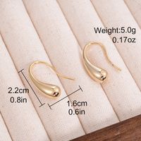 1 Pair Basic Water Droplets Plating Copper White Gold Plated Ear Hook sku image 1