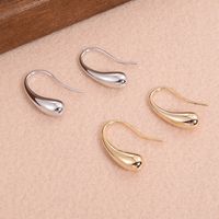 1 Pair Basic Water Droplets Plating Copper White Gold Plated Ear Hook main image 1