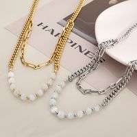 Stainless Steel Titanium Steel 18K Gold Plated Modern Style Plating Solid Color Pendant Necklace main image 4