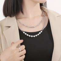 Stainless Steel Titanium Steel 18K Gold Plated Modern Style Plating Solid Color Pendant Necklace main image 8