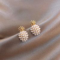 Fashion Irregular Heart Shape Alloy Artificial Pearls Women's Drop Earrings Ear Studs 1 Pair sku image 8