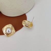 Fashion Irregular Heart Shape Alloy Artificial Pearls Women's Drop Earrings Ear Studs 1 Pair sku image 10