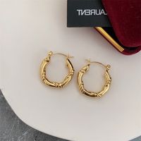 1 Pair Simple Style Solid Color Plating Stainless Steel Gold Plated Earrings sku image 4
