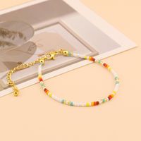 Wholesale Jewelry Handmade Color Block Glass Metal Beaded Bracelets main image 3