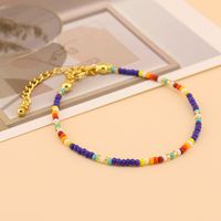 Wholesale Jewelry Handmade Color Block Glass Metal Beaded Bracelets main image 4