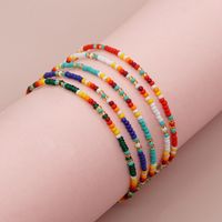 Wholesale Jewelry Handmade Color Block Glass Metal Beaded Bracelets main image 8