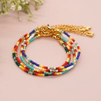 Wholesale Jewelry Handmade Color Block Glass Metal Beaded Bracelets main image 1