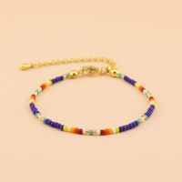 Wholesale Jewelry Handmade Color Block Glass Metal Beaded Bracelets sku image 1