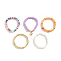 Wholesale Jewelry Vacation Simple Style Round Ccb Imitation Pearl Soft Clay Beaded Bracelets main image 3