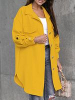 Women's Casual Solid Color Pocket Single Breasted Coat Woolen Coat main image 4