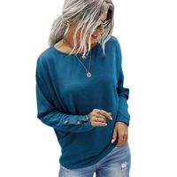 Women's T-shirt Long Sleeve T-shirts Button Casual Solid Color main image 5