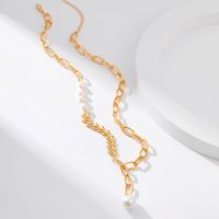 Lady Leaf Freshwater Pearl Shell Pearls Copper Beaded Pendant Necklace main image 5