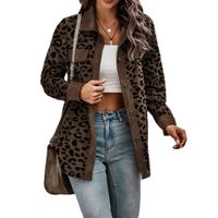 Women's Casual Leopard Printing Single Breasted Coat Jacket main image 6
