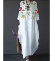 Women's Regular Dress Vintage Style Ethnic Style Scoop Printing 3/4 Length Sleeve Flower Maxi Long Dress Travel main image 4