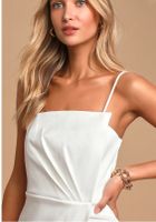 Femmes Robe À Bretelles Sexy Plissé Sans Manches Couleur Unie Mini-robe Courte Banquet main image 5