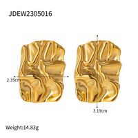 1 Pair Commute Square Plating Stainless Steel 18k Gold Plated Earrings sku image 2