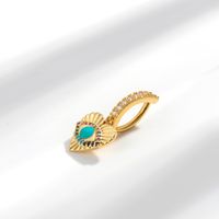 1 Piece Belly Rings Ethnic Style Devil'S Eye Heart Shape Snake Copper Inlay Turquoise Zircon main image 5