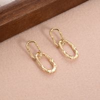 1 Pair Ig Style Simple Style Double Ring Oval Plating Alloy 14k Gold Plated Drop Earrings main image 2