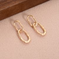 1 Pair Ig Style Simple Style Double Ring Oval Plating Alloy 14k Gold Plated Drop Earrings main image 3
