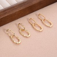 1 Pair Ig Style Simple Style Double Ring Oval Plating Alloy 14k Gold Plated Drop Earrings main image 1