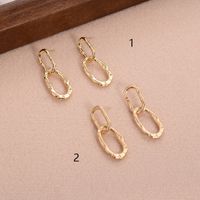 1 Pair Ig Style Simple Style Double Ring Oval Plating Alloy 14k Gold Plated Drop Earrings main image 4