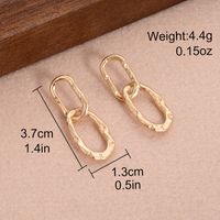 1 Pair Ig Style Simple Style Double Ring Oval Plating Alloy 14k Gold Plated Drop Earrings sku image 2