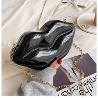 Women's Small Pvc Lips Streetwear Square Magnetic Buckle Shoulder Bag Crossbody Bag sku image 5