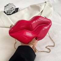 Women's Small Pvc Lips Streetwear Square Magnetic Buckle Shoulder Bag Crossbody Bag sku image 1