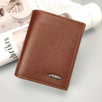 Men's Solid Color Pu Leather Open Wallets sku image 3