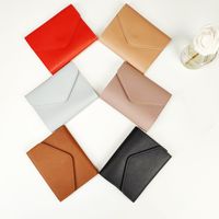 Women's Solid Color Pu Leather Buckle Card Holders main image 1