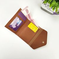 Women's Solid Color Pu Leather Buckle Card Holders main image 2
