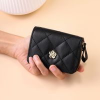 Women's Solid Color Flower Pu Leather Zipper Wallets main image 5