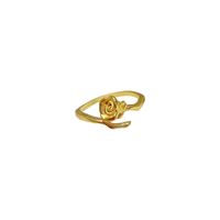 Lady Simple Style Rose Copper Open Rings main image 4