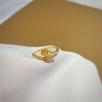 Dame Einfacher Stil Rose Kupfer Offener Ring main image 2