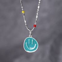 Casual Cute Streetwear Smiley Face Sterling Silver Pendant Necklace In Bulk main image 5