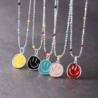 Casual Cute Streetwear Smiley Face Sterling Silver Pendant Necklace In Bulk main image 1