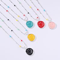 Casual Cute Streetwear Smiley Face Sterling Silver Pendant Necklace In Bulk main image 2