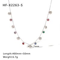 304 Stainless Steel 18K Gold Plated IG Style Korean Style Inlay Geometric Zircon Necklace sku image 15