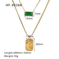 304 Stainless Steel 18K Gold Plated IG Style Korean Style Inlay Geometric Zircon Necklace sku image 14