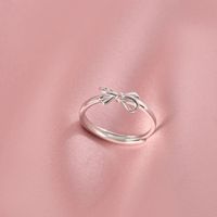 Sweet Bow Knot Sterling Silver Open Rings In Bulk main image 1